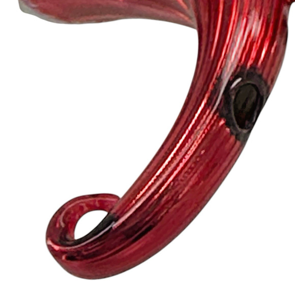 Santa Claus Head & Hat Christmas Ornament Blown Glass Rhinestone Whimsical - Picture 9 of 9